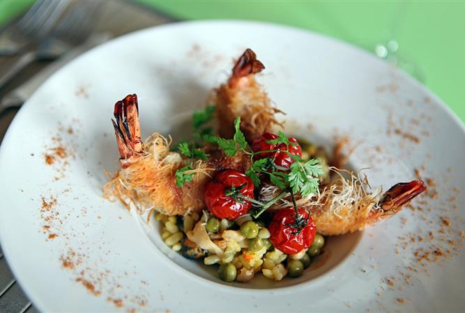 Plat de gambas restaurant Narbonne - Restaurant O'33 Logis de France